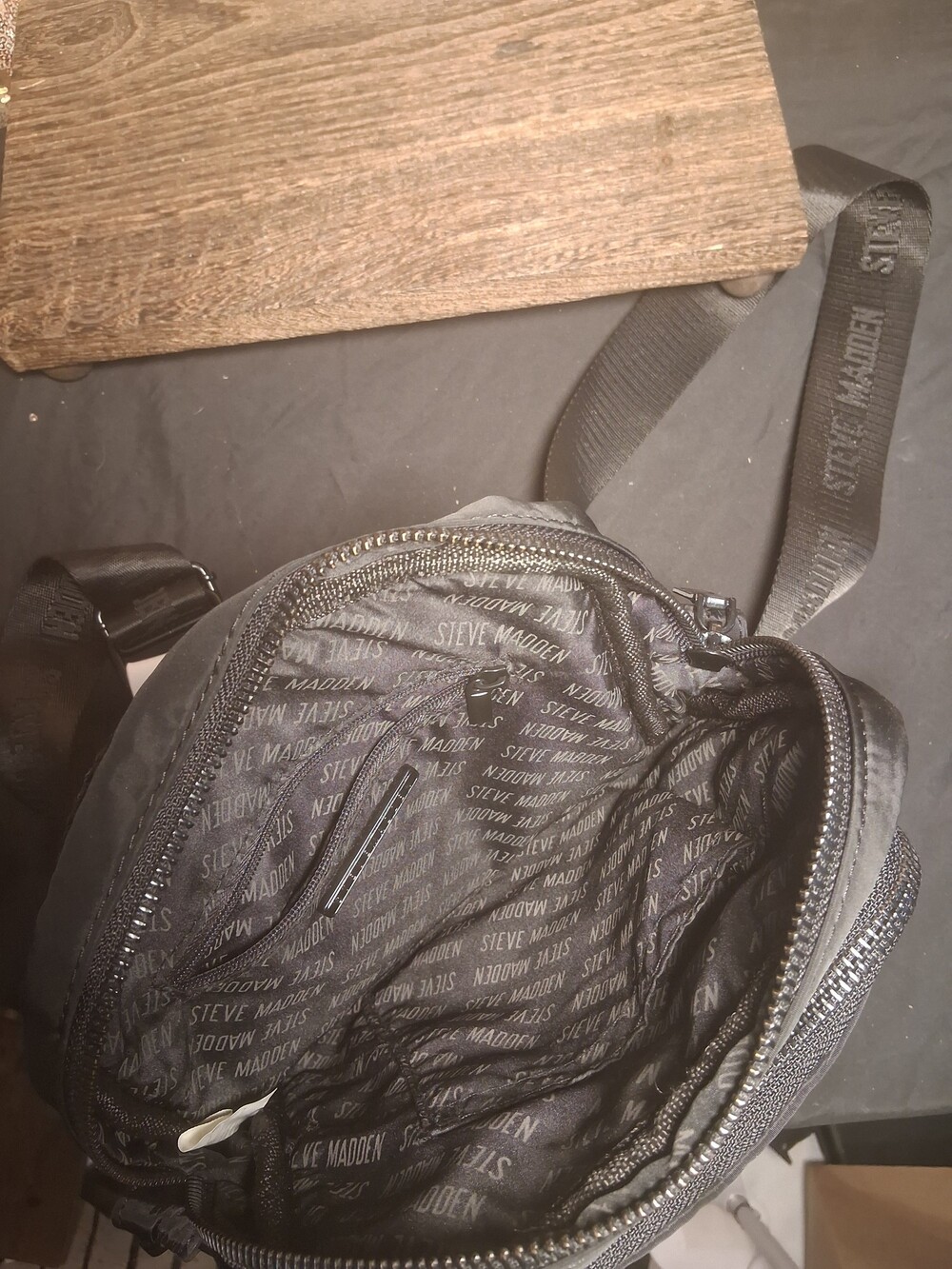 Steve Madden Black Crossbody Bag with Adjustable Strap